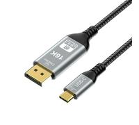 CABLEDECONN USB-C Thunderbolt 4 a DisplayPort 2.1 2m 12Bit Ultra HD 16K Video USB 4.0 Thunderbolt 5 DP 2.0 Cable 16K(15360x8640)@60Hz 4K@240Hz 8K@120Hz Puerto de Pantalla 2.1 Compatible con MacBook