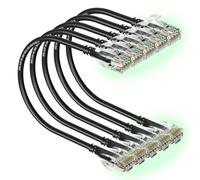 CableGeeker Cable de conexión Ethernet Cat6A de 7 pies, paquete de 5, negro, cable de red Cat 6a delgado con velocidad de 10 Gbps, 550 MHz, cobre puro, 28 AWG para cable Ethernet de Internet de alta