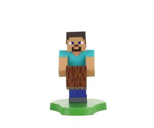Cableguys Minis Minecraft Steve Soporte Movil y Auriculares In Ear - Soporte movil Mesa para Auriculares y Dispositivos pequeños, Porta telefono Escritorio, Accesorios Gaming