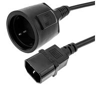 CableMarkt - Cable de alimentación Negro 0,4m C14 Macho-Schuko Hembra