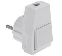 CableMarkt - Clavija schuko Macho acodada con Interruptor en Color Blanco 250V/16A