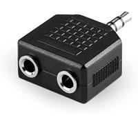 CABLEPELADO Adaptador Divisor de Audio Estéreo 2X Jack 3.5mm Hembra a 3.5mm | Compatible Con iPod, iPhone, iPad, Samsung, MP3 | Negro