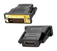 CABLEPELADO Adaptador DVI Macho a HDMI Hembra | Dual Link (24 + 5 Pines) | Adaptador bidireccional DVI | 1080P Full HDTV | Compatible con PS3/PS4, TV Box, BLU-Ray, Proyector | Negro