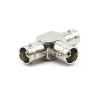 CABLEPELADO Adaptador en T de 1 BNC Hembra - 2 BNC Hembra, Adaptador BNC en T, Divisor BNC, Conector BNC en T, Acoplador BNC en T, Bifurcador BNC, Niquelado