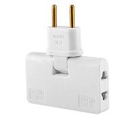 CABLEPELADO Adaptador Enchufe Plano de Toma de Pared, Enchufe múltiple, Adaptador de Enchufe con 3 Salidas, Enchufe Giratorio 180º, Enchufe Plano 3 Tomas, Enchufe Plano, 250 V Toma Tierra 10A, Blanco