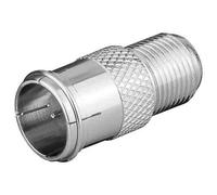 CABLEPELADO Adaptador F Hembra a F rápido Macho | Adaptador de Tipo F Hembra a Macho | Conector satélite Antena Macho Hembra | Apto Cables coaxiales RG59 y RG6 de Tipo F | Recto | Zinc | 1 Unidad