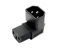 CABLEPELADO Adaptador IEC C14 a C13 acodado, Adaptador C14 a C13, Conector IEC 320 C13 a C14 de 90Grados | 10A 250V | Apto para Ordenador, Monitor, Impresora, SAI, UPS, Servidores | Negro | 90º