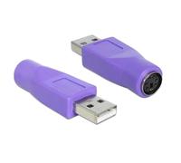 CABLEPELADO Adaptador PS2 a USB para Teclado, Convertidor y Transformador, Hembra a Macho, Morado