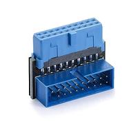 CABLEPELADO Adaptador USB 3.0 Angulado para Placa Base, Conector USB Angular, 20 Pines, Velocidad hasta 5 Gbit/s, Angulo hacia Abajo