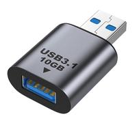 CABLEPELADO Adaptador USB A Hembra a USB A Macho, Conversor de USB-A Hembra a Macho, Conector inverso USB-A, Extensor USB-A de Macho a Hembra, Aluminio, USB 3.1, Plateado, Transferencia 10 Gbps