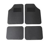 CABLEPELADO - Alfombrillas de Goma Universales para Coche - Set de 4 Piezas Delanteras y Traseras - Resistentes al Agua, Antideslizantes - Superficie Texturizada - Color Negro