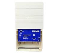 CABLEPELADO Amplificador mastil, ganancia de 30dB regulable manualmente y filtro LTE 5G integrado, adaptado al 2º Dividendo Digital, IP23, Consumo 48 mA, Alimentacion 24 VDC, 1 entrada 1 salida