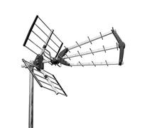 CABLEPELADO Antena TDT LTE 700 Alta Ganancia, Antena Triple Plegable UHF G=18 dB, Aluminio de 16,5 mm de sección en Eje Principal, Ideal para recepción de Televisión Digital Terrestre, Negro (Negra)