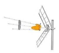 CABLEPELADO - Antena TV Exterior DAT Boss UHF para 2º Dividendo Digital LTE700 | Filtro Anti-Interferencias 4G 5G Rango 470-694 MHz | Ganancia hasta 18 dB Chasis Aluminio para Mástil | Gris