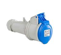 CABLEPELADO Base enchufe industrial Hembra baja tensión | Toma industrial | 2P+T | IP44 aérea | Normas 2014/35/EU | UNE-EN 60309-1-2 | 200/250V 6H | 16 A | Hembra
