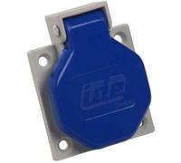 CABLEPELADO Base enchufe industrial Hembra baja tensión | Toma industrial | 2P+T | IP44 | Normas UNE-EN 60309-1-2 e IEC 60884-1 | 250V | IK08 | 16 A | Azul | Hembra