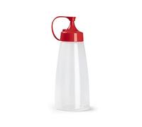 CABLEPELADO Bote Plástico Para Salsas Y Aceite, Dispensador De Cocina, 19 Cm De Longitud, 400 Ml, Transparente