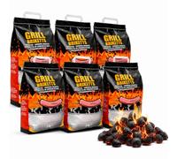 CABLEPELADO Briquetas de Carbón para Barbacoas 3kg, Encendido Rápido, Sin Aditivos, Compatibles con Todo Tipo de Parrillas, 3 Kg | Grill Briketts (6x3 kg)