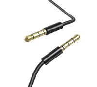 CABLEPELADO Cable alargador Jack 3.5 mm TRRS 4 Pines | Macho a Macho | Compatible con Auxiliar para Radio de Coche, Cascos, PS5, Xbox, Reproductor DVD, Altavoz,PC,TV | Negro | 1 metro