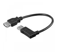 CABLEPELADO Cable Alargador USB 2.0 | Cable Extensor USB acodado 90º | Velocidad hasta 480 Mbit/s | Impresora,Ratón,Teclado,Pendrive,Mando de PS, Disco Externo,Ordenador | Negro | 15 cm