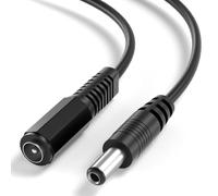 CABLEPELADO Cable alimentación CC | Cable de Extensión de Alimentación CC | Compatible con CCTV, DVR, repetidores WLAN, Routers | 2V CC 2A | DC 5.5 x 2.5 mm | Negro | 3 Metros
