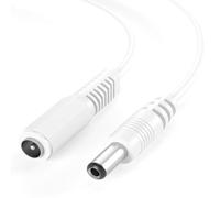 CABLEPELADO Cable alimentación CC | Cable de Extensión de Alimentación CC | Compatible con CCTV, DVR, Tira LED, Router, Pantallas, Sensores | 2V CC 2A | DC 5.5 x 2.1 mm | Blanco | 3 Metros