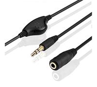 CABLEPELADO Cable Audio alargador Extensor Control Volumen | Jack Audio Estéreo con regulador 3,5 mm Macho a Hembra | para Altavoces, Auriculares, Móvil, Tablet, MP3 | Negro | 1 Metro