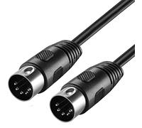 CABLEPELADO Cable audio DIN 5 pines | Cable MIDI 5 Pin para Instrumentos de controlador MIDI, Teclado Piano Secuenciador Batería Procesador Efectos Muestreador Pedal Multiefecto | Negro | 5 Metros