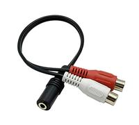 CABLEPELADO Cable Audio Estéreo Hembra de 3.5 mm a 2X Hembra | Cable Divisor Audio Estéreo | Apto para para Amplificador, Altavoces, Tocadisco, Mezclador, TV, MP3, Móvil,Tablet, PC | 25 cm