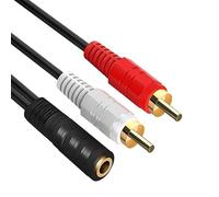 CABLEPELADO Cable Audio Estéreo Hembra de 3.5 mm a 2x macho, Cable Divisor audio Estéreo, Apto para para Amplificador, Altavoces, Tocadisco, Mezclador, TV, MP3, Móvil,Tablet, PC, 25 cm