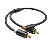 CABLEPELADO Cable Audio Estéreo Hembra de 3.5 mm a 2X Macho, Cable Divisor Audio Estéreo, Apto para para Amplificador, Altavoces, Tocadisco, Mezclador, TV, MP3, Móvil,Tablet, PC | 30 cm, Nylon