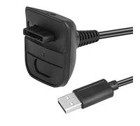 CABLEPELADO Cable carga para el Mando Inalámbrico compatible con XBOX 360 | Cargador USB Compatible con Xbox 360 | 4800 mAh | USB 2.0 | Cable de 1.80 metros | Negro (Negro)