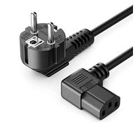 CABLEPELADO Cable de alimentación acodado CPU | Enchufe Tipo F (CEE 7/4) 90° en Ángulo Toma de Entrada C13 Enchufe 90° en Ángulo | Sección 1 mm² | Ordenador, Monitor, Impresora | Negro | 5 Metros