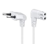 CABLEPELADO Cable de alimentación IEC-320 acodado - C7 acodado | Sección 0.75 mm² | Compatible con Samsung, Philips, LG Sony Sharp Panasonic LED TV Sky TV, Sky High Tech TV PS4 | Blanco | 5 Metros
