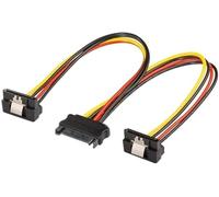 CABLEPELADO Cable de alimentación SATA macho a 2 x hembra a codo | adaptador divisor | para disco duro de 3,5" y 2,5" - 20 cm