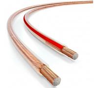 CABLEPELADO - Cable de Altavoz Estéreo 2x 2.5mm² | Bobina de 10 Metros | Transparente con Marcador de Polaridad | Cobre Libre de Oxígeno (OFC) para Sonido HiFi