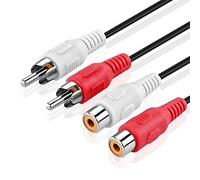 CABLEPELADO Cable de Audio 2X Macho - 2X Hembra | Cable alargador de Audio | Extensor | Estereo | 5 Metros