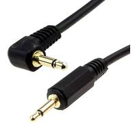 CABLEPELADO Cable de Audio Mono Jack 3.5 Macho acodado | Conector Jack mono 90° | Cable Mini Jack TS | Cable Disparador 12V | para Receptor AV, Sistema de automóvil, emisores IR | Negro | 2 Metros