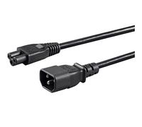 CABLEPELADO Cable de extensión alimentación | C14 a C5 | IEC 320 C14 a C5 trebol | Sección 0.75mm² | 10A 250V | 18AWG | Apto para Ordenador, Monitor, Impresora, SAI, UPS, Servidores | Negro | 35 cm