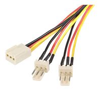 CABLEPELADO Cable de extensión de Ventilador de 3 Pines con Divisor, Cable Divisor de Ventilador de 3 Pines, Cable Y de Ventilador de 3 Pines, Cable de extensión de Ventilador PWM, 25 cm