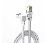 CABLEPELADO Cable de Red, Cable LAN, Cable de Datos, Cable Gigabit, Cable RJ45, Cable Trenzado, 1x 90º, Categoría 5E, Compatible PC, PS4, PS5, Xbox, Smart TV, Server, 2 Metros, Blanco
