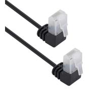 CABLEPELADO Cable de Red, Cable LAN, Cable de Datos, Cable Gigabit, Cable RJ45, Cable Trenzado, 2x 90º, Categoría 5E, Compatible PC, PS4, PS5, Xbox, Smart TV, Server, 1 Metros, Negro