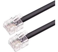 CABLEPELADO - Cable de telefono RJ11 | Cable Modular 6P4C | Cable Western RJ11 | Cable de Teléfono Fax Módem Router DSL VDSL ISDN Internet | Negro | 15 metros