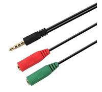 CABLEPELADO Cable Divisor para Auriculares y micrófono | Conexión de Auriculares y Micrófono | Cable Splitter Micrófono y Auriculares | Compatible con PS4,Xbox One,Portatil,Teléfonos,Headset y MP3