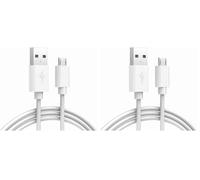 CABLEPELADO Cable Micro USB Sincroniza y Carga | Transferencia de Datos 480 Mbit/s | Compatible con Samsung, HTC, Sony, Motorola, LG, Nokia, Kindle, PS4, Xbox One | Blanco | 5 Metros (Paquete de 2)