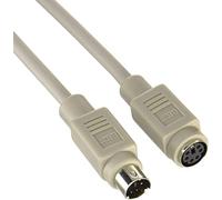 CABLEPELADO Cable prolongador PS2, Cable de extensión para teclado y Ratón, 28AWG, Mini-DIN 6 macho (PS/2) > Mini-DIN 6 hembra (PS/2), Beige, 2 Metros