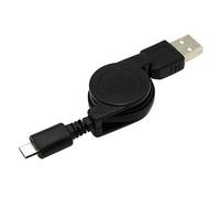 CABLEPELADO Cable Retractil Micro USB Sincroniza y Carga | Transferencia Datos 480 Mbit/s | Compatible con Samsung, HTC, Sony, Motorola, LG, Nokia, Kindle, PS4, Xbox One | Negro | 75 cm