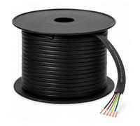 CABLEPELADO - Cable Telefónico Plano de 6 Hilos 100 Metros | Manguera Flexible de Cobre para Alarma Centralita PBX Interfono y Módem ADSL | 12.4x2.6 mm | Aislamiento PVC | Negro