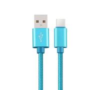 CABLEPELADO Cable USB C | Cable USB C Nylon Trenzado | Carga Rápida | 2A | Compatible con Samsung Galaxy S20/10/9/ Note 10/9, Xiaomi Mi 10/9, Controlador PS5/Xbox Series X/S, etc | 2 Metros | Azul