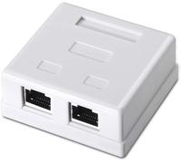 CABLEPELADO Caja de montaje para 2 RJ45 Cat 6 UTP, Caja de montaje en superficie para conector RJ45 Cat 6 UTP, CAT6 UTP Wall Box, admite tasas de transferencia de datos de hasta 10 Gbps.